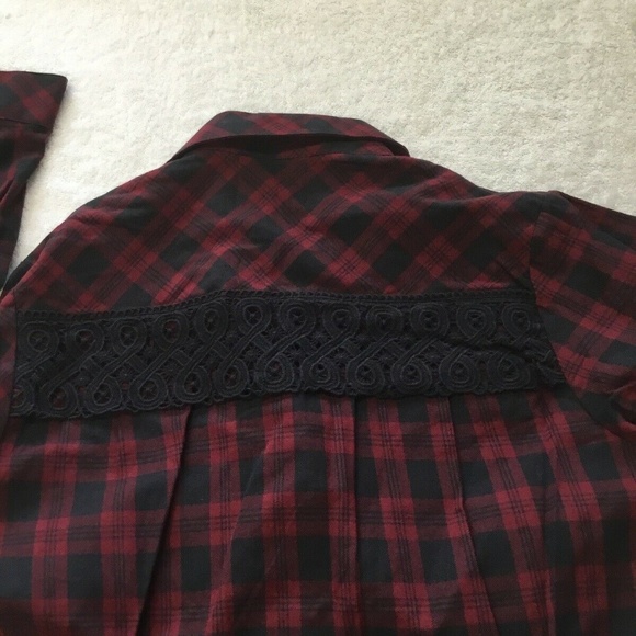 Sam Edelman Patch Embellished Plaid Sleep Shirt - Picture 8 of 8